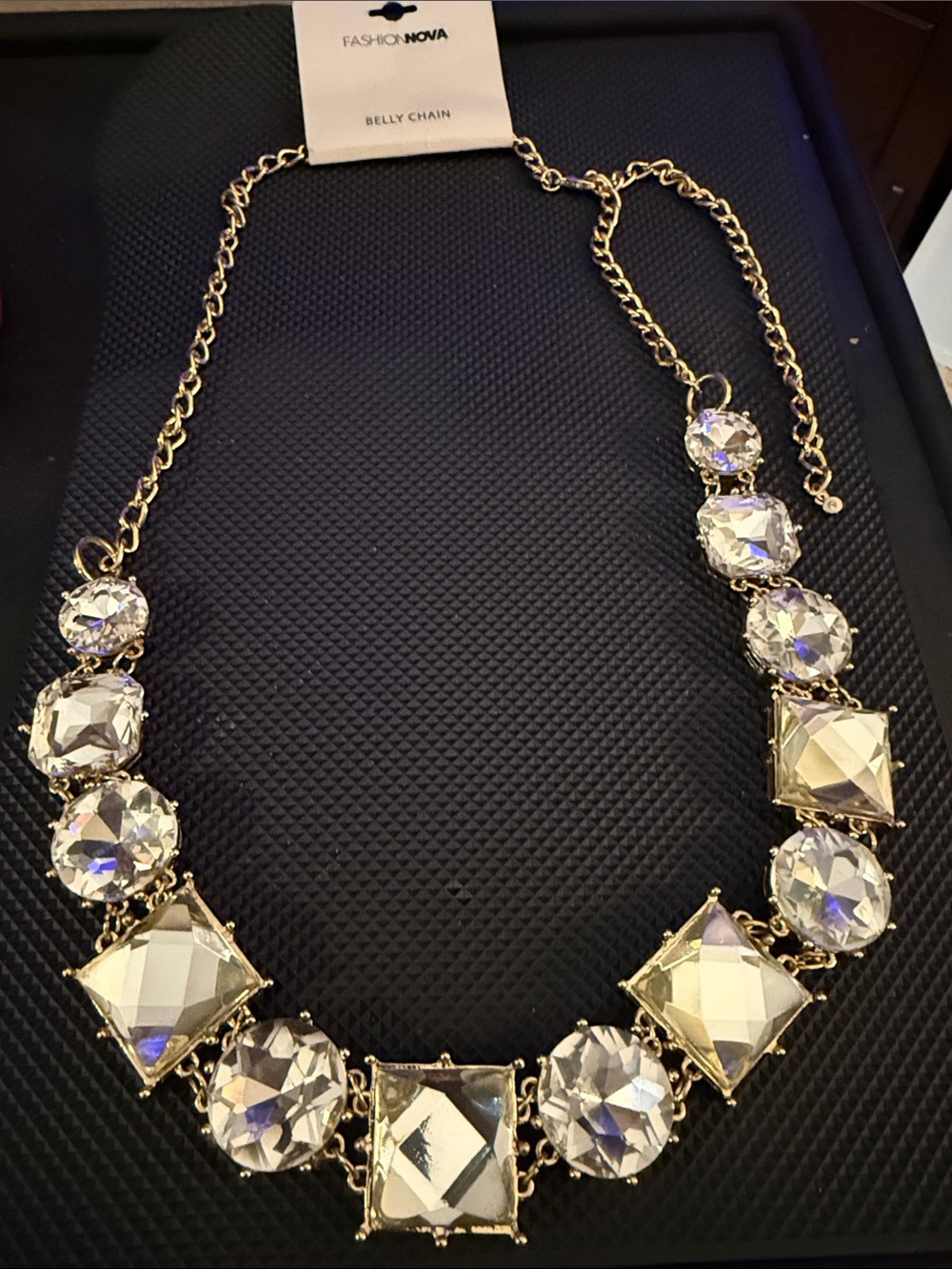 Fashion Nova Gold Crystal Belly Chain Belt